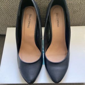 Call it Spring black wedge pointed toe heel